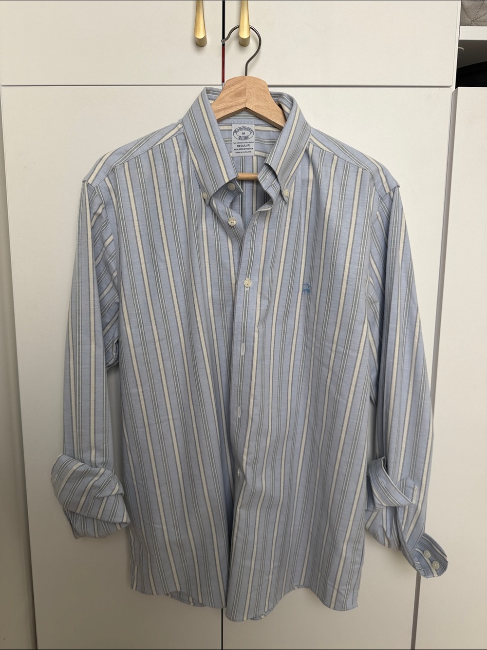 Brooks Brothers Light Blue and White Multi-Stripe Button-Down Shirt